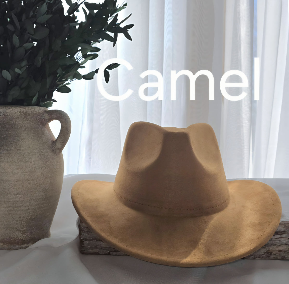 Vegan Suede Regular Cowboy Fedora Hat: Narrow curved brim Hat Blank for Burning Pyrography Art, cowgirl hat, hat burning